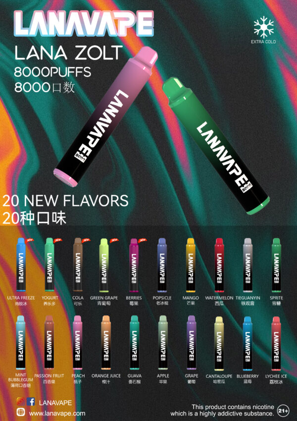 LANA ZOLT抛弃式8000口一次性✨可充電🔋超大容量👍時尚單品🔥活動 8送1